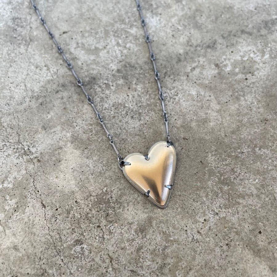 Jewelry Lisa Crowder Metal | Gold New Heart Necklace