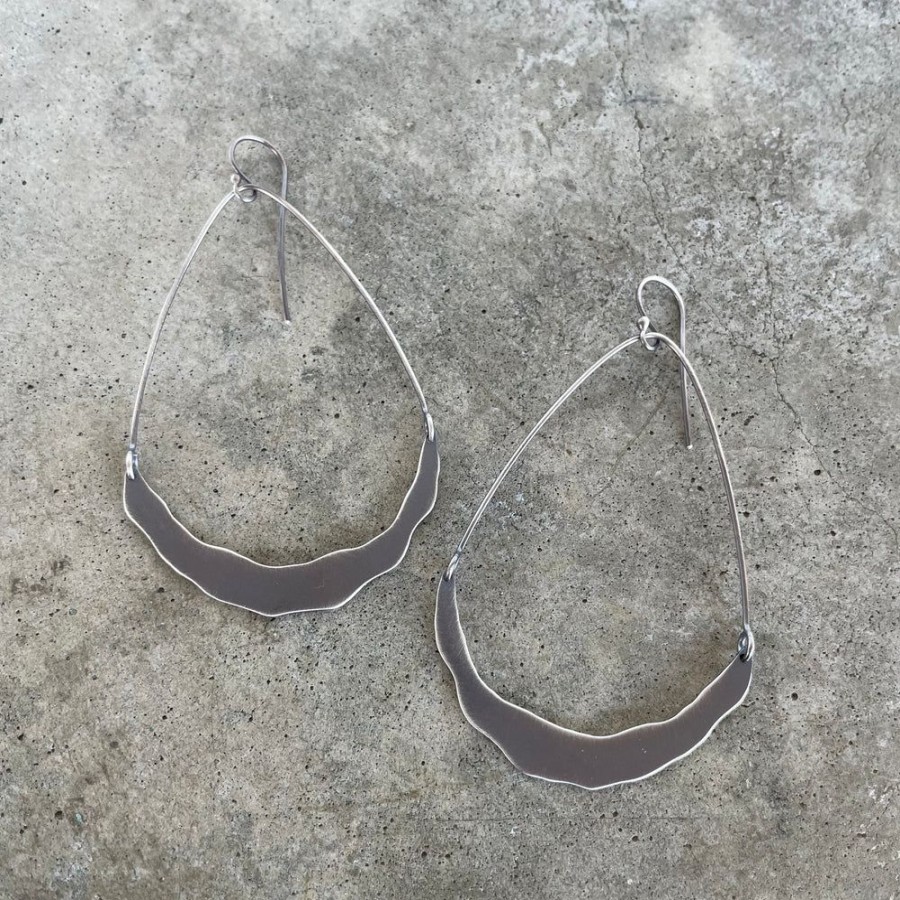 Jewelry Lisa Crowder Metal | Rough Cut Arc Earrings