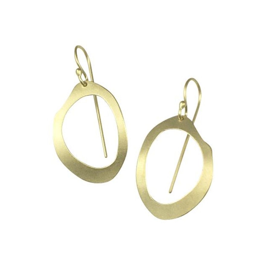 Jewelry Lisa Crowder Metal | Small Thin Rough Cut Rolled Earrings