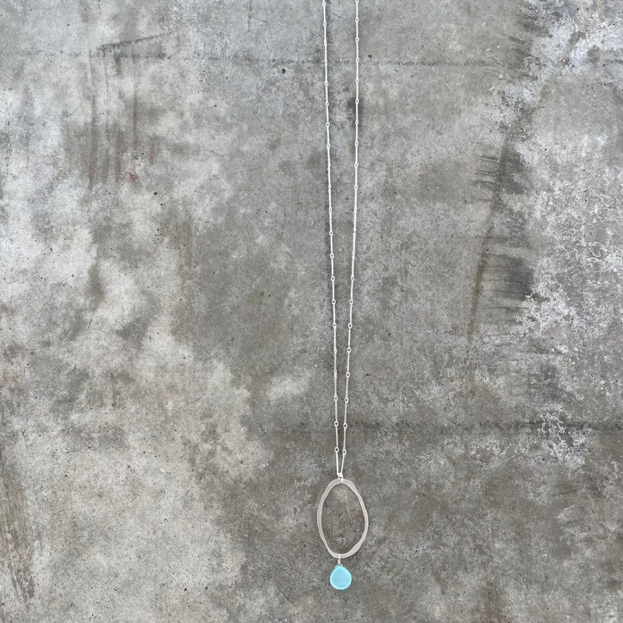 Jewelry Lisa Crowder Stone | Long Single Rough Cut Necklace With Stone