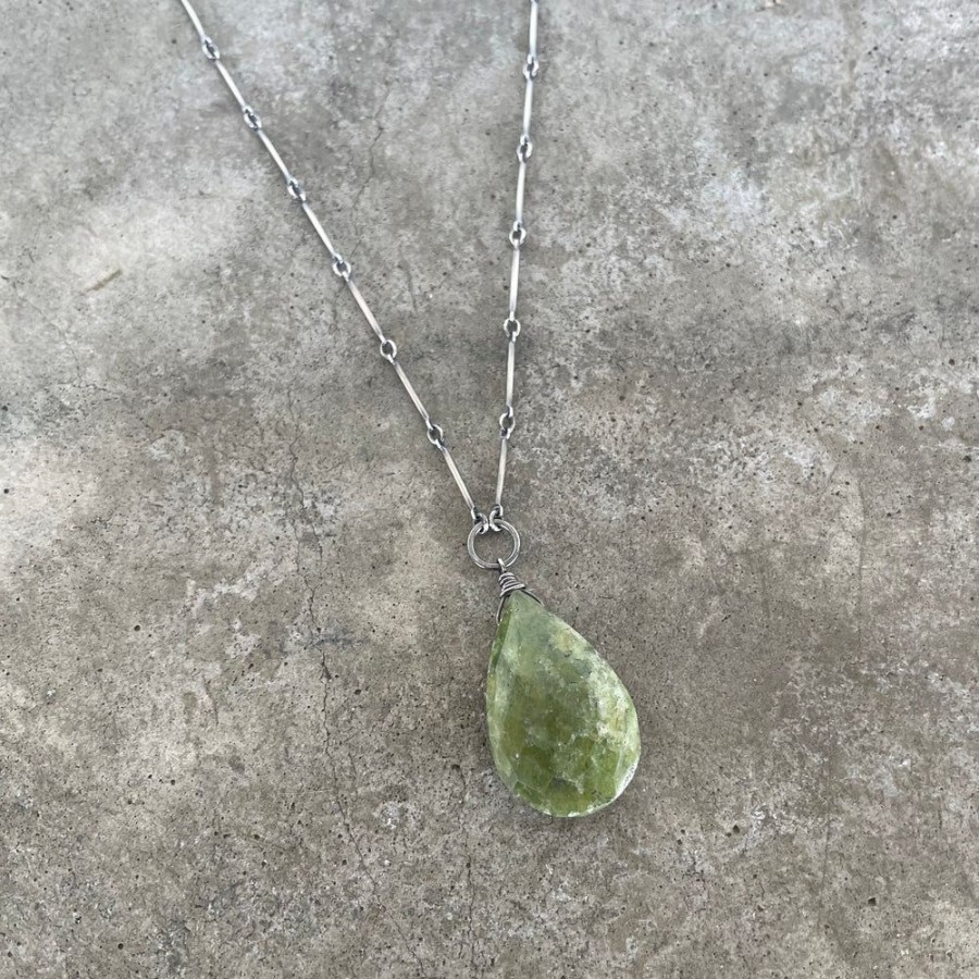 Jewelry Lisa Crowder Stone | Large Vesuvianite Teardrop Necklace