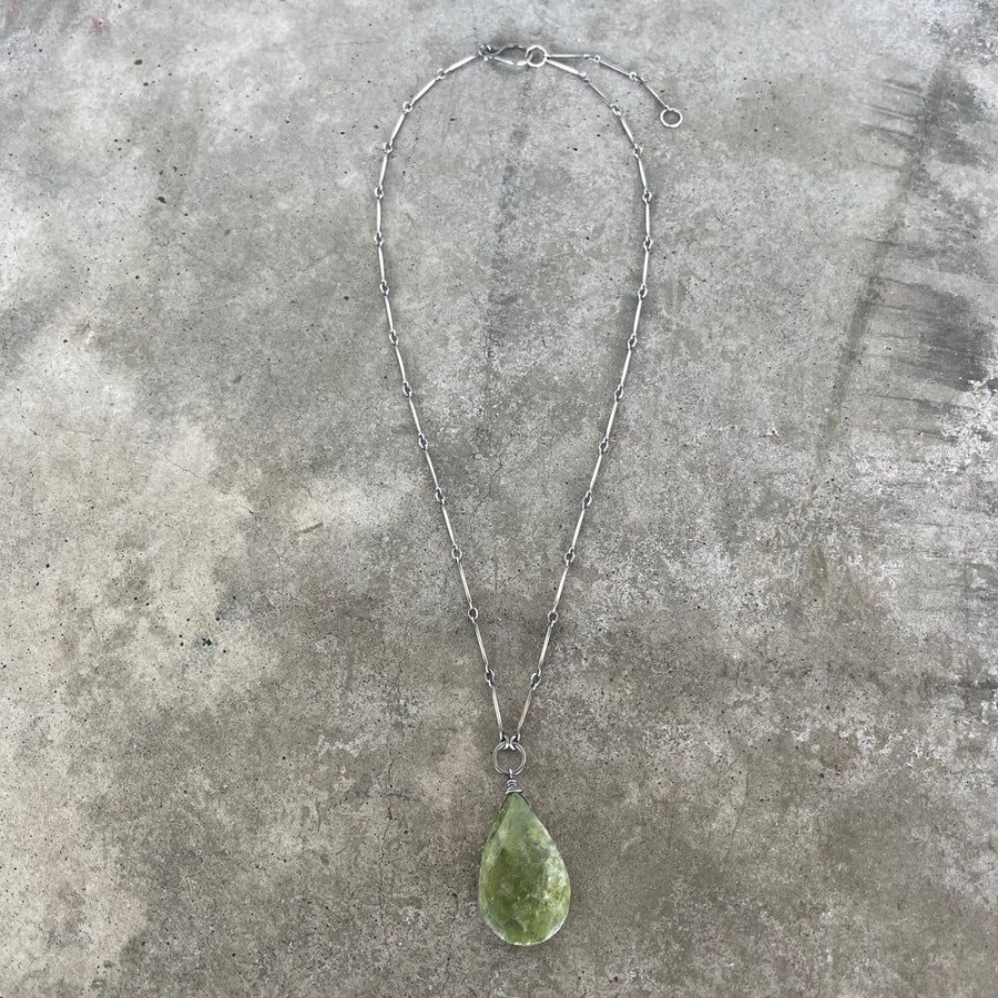 Jewelry Lisa Crowder Stone | Large Vesuvianite Teardrop Necklace