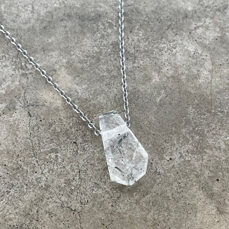 Jewelry Lisa Crowder Metal | Geometric Tourmalinated Quartz Necklace