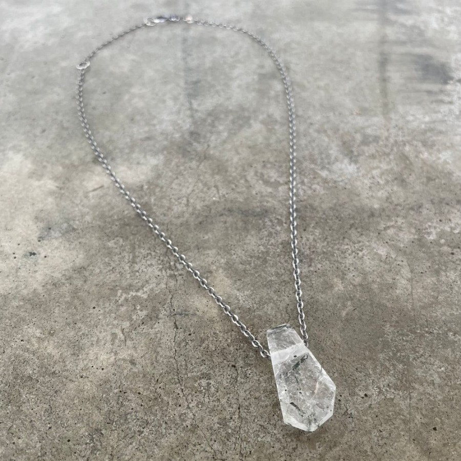 Jewelry Lisa Crowder Metal | Geometric Tourmalinated Quartz Necklace